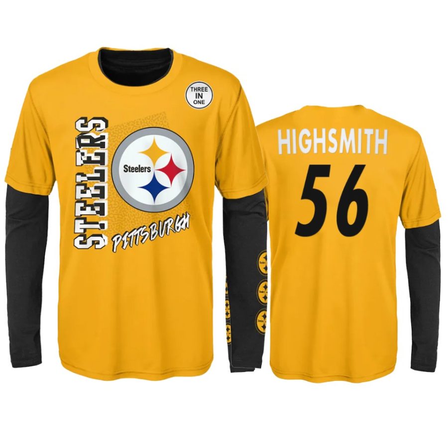 youth steelers alex highsmith gold black combo set t shirt