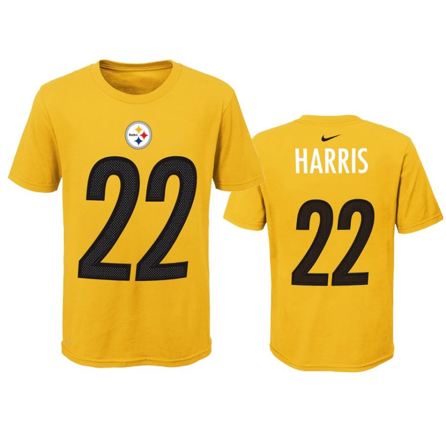 youth steelers najee harris gold t shirt