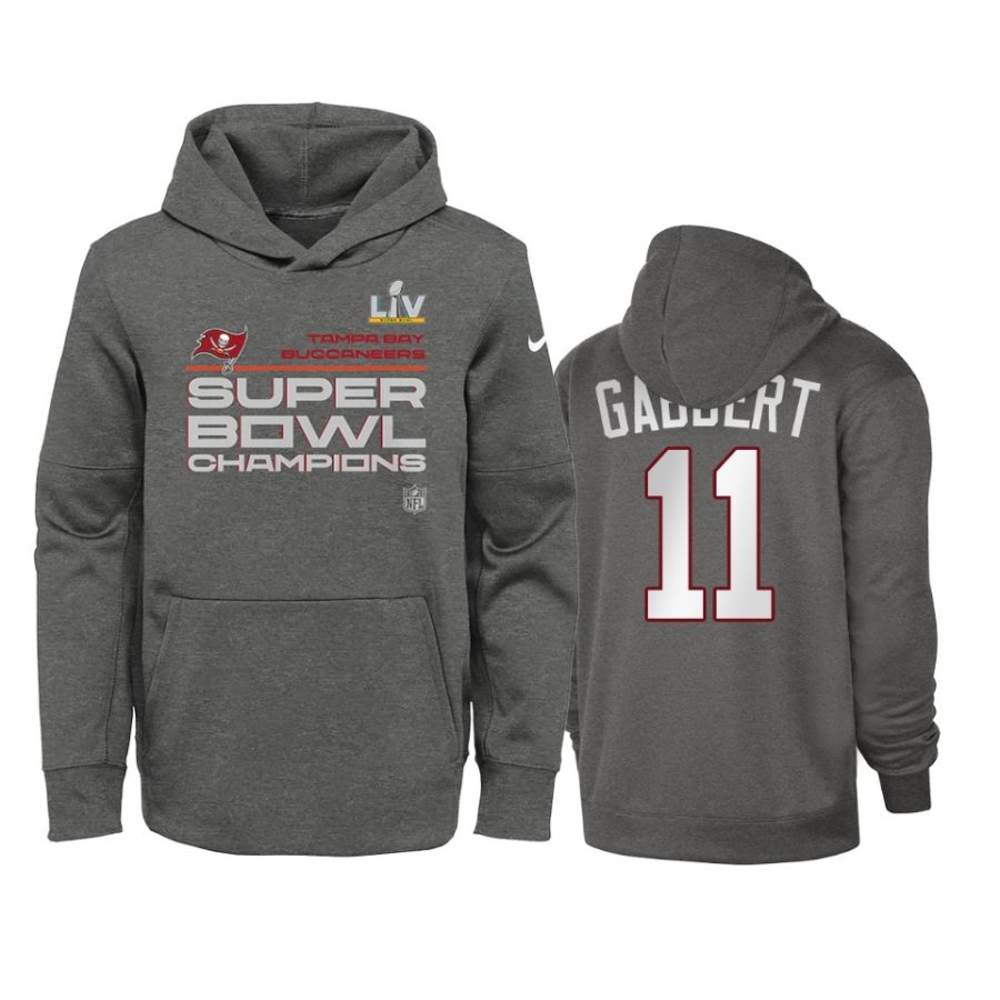 youth tampa bay buccaneers blaine gabbert charcoal super bowl lv champions trophy hoodie