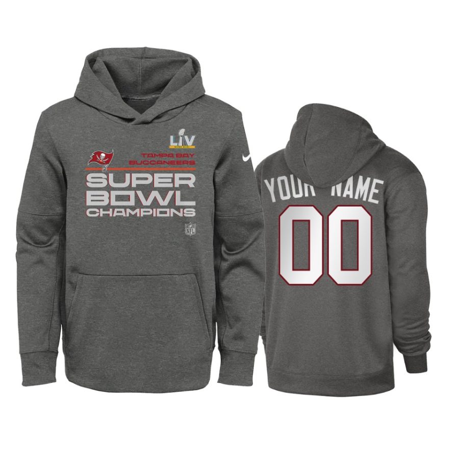 youth tampa bay buccaneers custom charcoal super bowl lv champions trophy hoodie