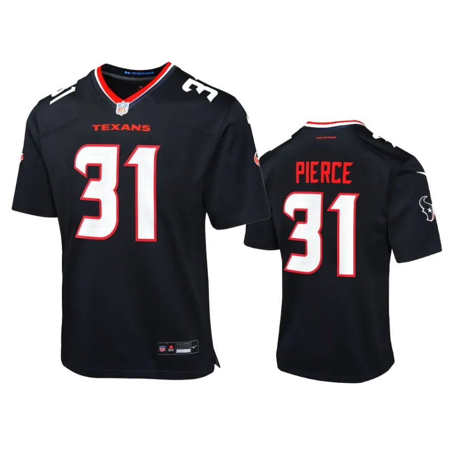 youth texans dameon pierce navy 2024 game jersey