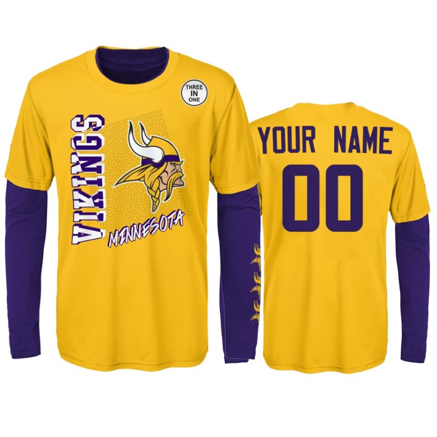 youth vikings custom gold purple combo set t shirt