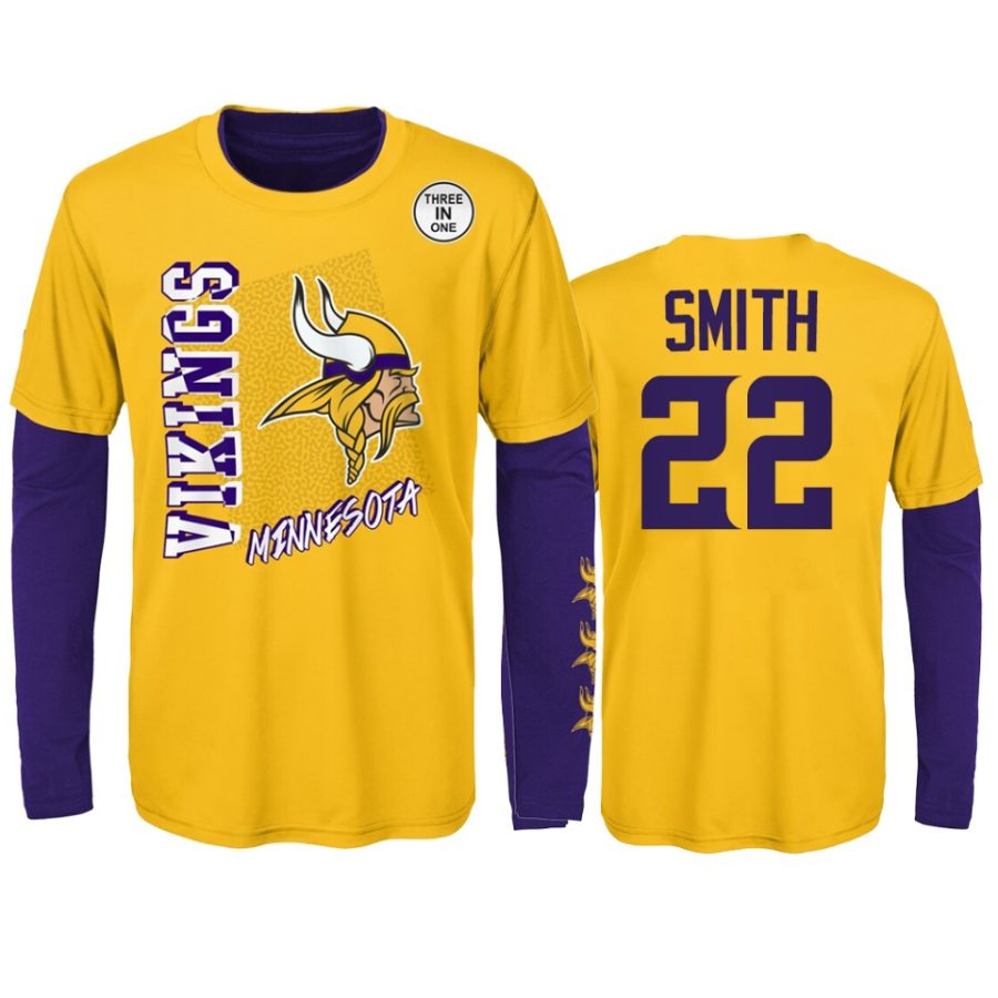 youth vikings harrison smith gold purple combo set t shirt