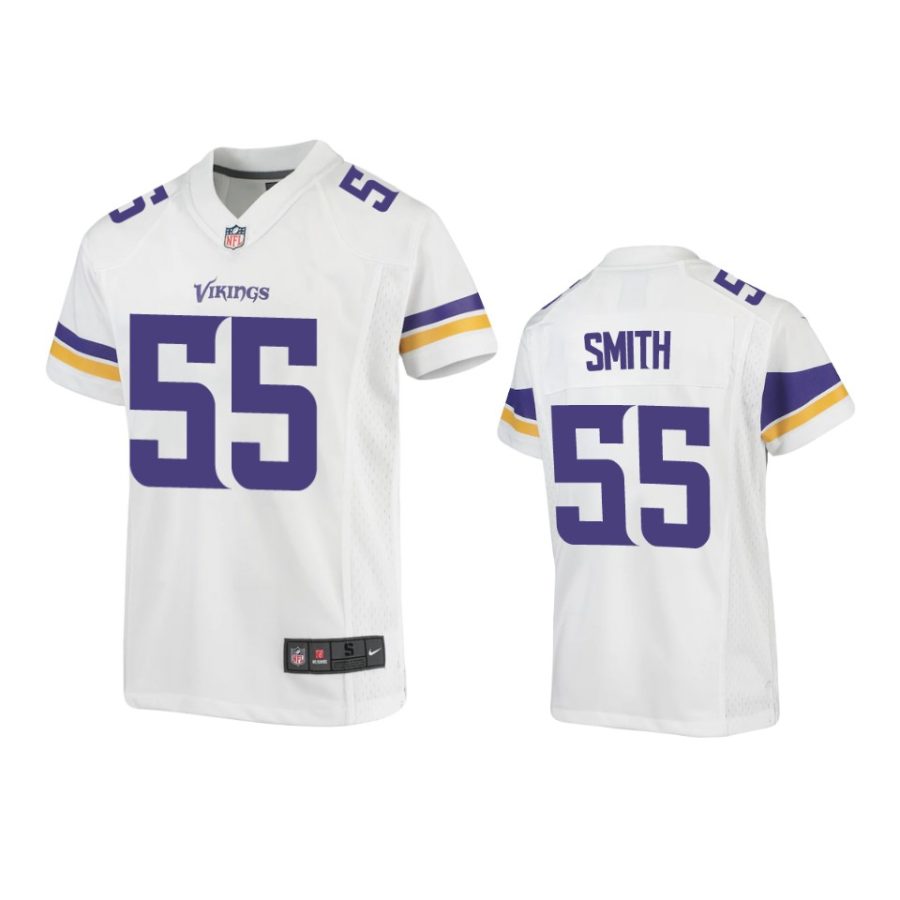 youth vikings zadarius smith game white jersey