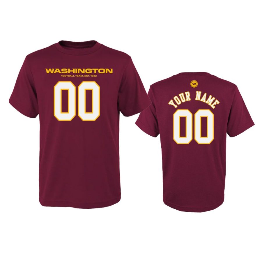 youth washington football team custom nikeburgundy t shirt