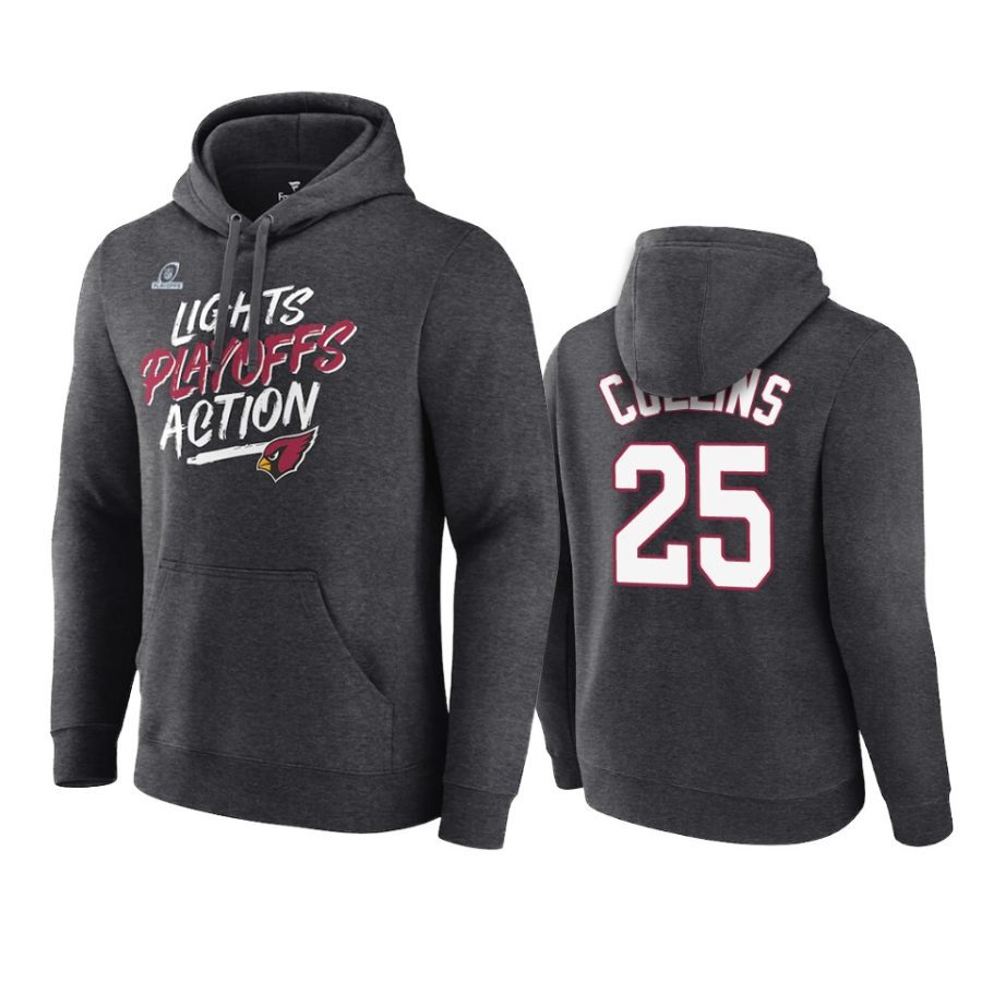 zaven collins cardinals charcoal 2021 nfl playoffs hoodie